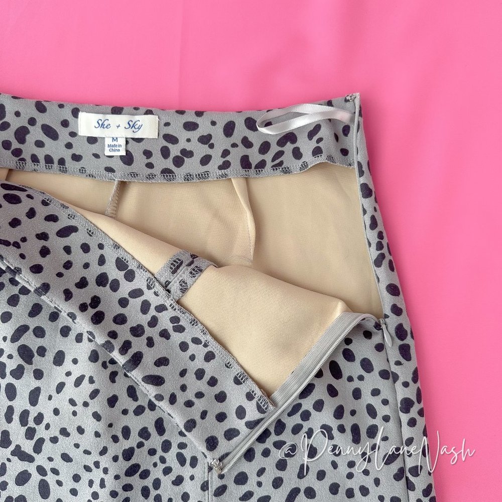 She+Sky Animal Print Mini Skirt Gray/Black - Picture 5 of 7